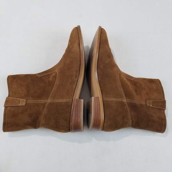 Rebecca Minkoff Boots Womens 7.5 Brown Suede Ankle Western Pull On Low Heel - Picture 10 of 10